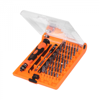 Комплект отвертка и накрайници Poso PS6045-A, 45 Части, CR-V, Оранжев 