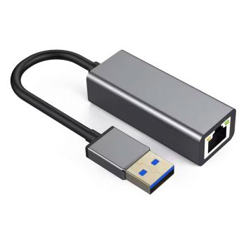 Мрежов адаптер DeTech USB 2.0 - RJ45, 100Mbps, Gray - 17832