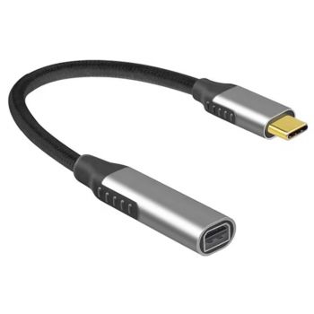 Адаптер DeTech, USB 3.1 Type-C – Mini DP, 4K, 60Hz, Gray - 17838