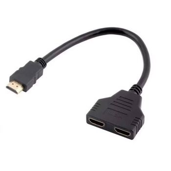 Сплитер DeTech, HDMI (M) - 2*HDMI(F), Black - 17861