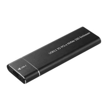 Кутия за SSD DeTech, M.2 SSD NVMe, USB3.1 Type-C, Black - 17863
