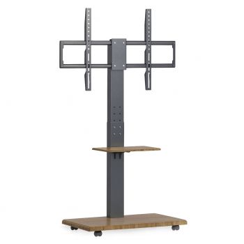 TV Floor Stand, No Brand, Fixed, Up to 80", Black - 17947