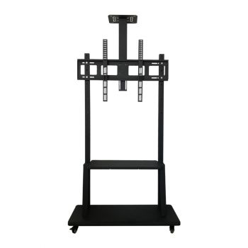TV Floor Stand, No Brand, Fixed, Up to 80", Black - 17949