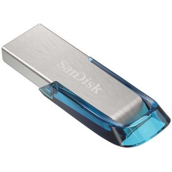 USB Флаш памет SanDisk Ultra Flair 128GB, USB 3.0, 150MB/s read - Tropical Blue