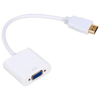 Преходник No brand, HDMI M - VGA F, 0.15м, Бял 