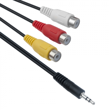 Кабел Аудио кабел 3.5 M към 3RCA F 25см