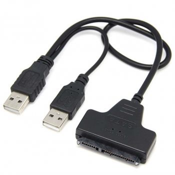Преходник, No brand, USB 2.0 към SATA, Черен 