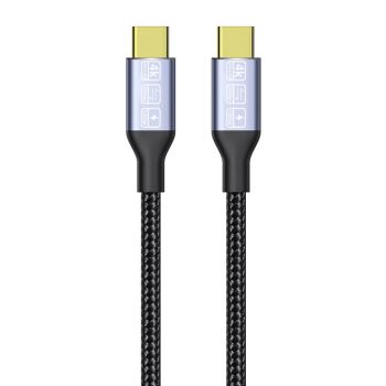 Cable DeTech, Type-C - Type-C, 100W, 4K, 20GB/s, PD, 2.0m, Black 