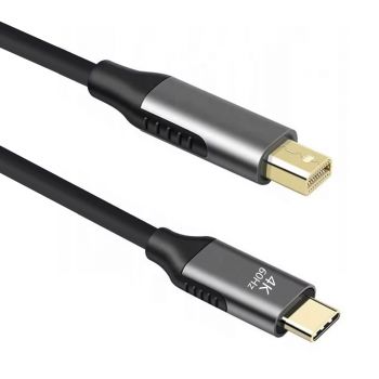 Кабел DeTech, USB-C – Mini DP, 1.8m, 4K, 60Hz, Black - 18399