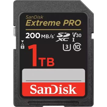 Карта памет SanDisk Extreme PRO 1TB SDXC Memory Card + 2 years RescuePRO Deluxe up to 200MB/s & ...