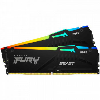 Памет за настолен компютър Kingston DRAM 16GB 5200MT/s DDR5 CL40 DIMM (Kit of 2) FURY Beast RGB XMP