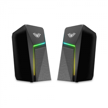 Тонколони Aula N-521, 2x3W, USB, RGB, Черен 