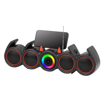 Тонколона Kisonli LED-918, Bluetooth, USB, SD, RGB, AUX, FM, Black - 22317
