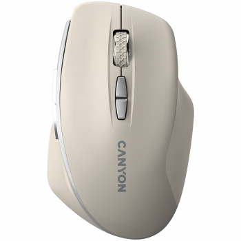 Мишка CANYON MW-21, 2.4 GHz Wireless mouse ,with 7 buttons, DPI 800/1200/1600, Battery: AAA*2pcs,Cosmic Latte,72*117*41mm, 0.075kg