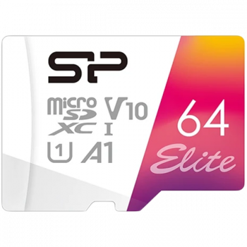 Карта памет SILICON POWER 64GB Elite microSDHC/SDXC U1 V10 Full HD 1080p