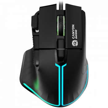 Геймърска мишка CANYON Fortnax GM-636, 9keys Gaming wired mouse,Sunplus 6662, DPI up to 20000, Huano 5million switch, RGB lighting effects, 1.65M braided cable, ABS material. size: 113*83*45mm, weight: 102g, Black