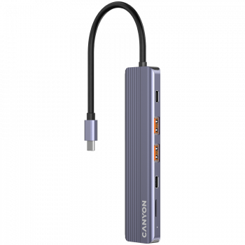 Хъб USB CANYON hub DS-17 6in1 4k USB-C Grey