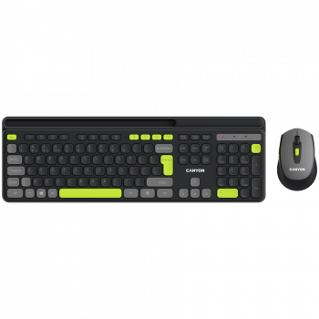 Клавиатура CANYON HSET-W5 Keyboard+Mouse AAA+AA Wireless Black