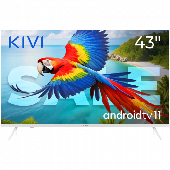 Телевизор KIVI 43', UHD, Android TV 11, White, 3840x2160, 60 Hz, Sound 2x12W, 53 kWh/1000h , BT5.1, ...