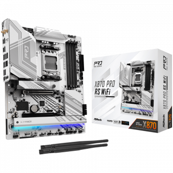Дънна платка ASROCK MB Desktop X870 PRO RS Wi-Fi, AM5, 4x DDR5, 1x PCIe 5.0 x16, 1x PCIe 4.0 x16, 1x...