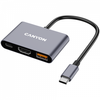 Хъб USB CANYON hub DS-4 3in1 USB-C Grey
