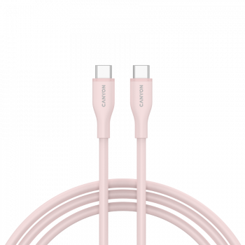 Кабел CANYON cable CC60SC10 C-C 60W 1m Silicon Pink Sand