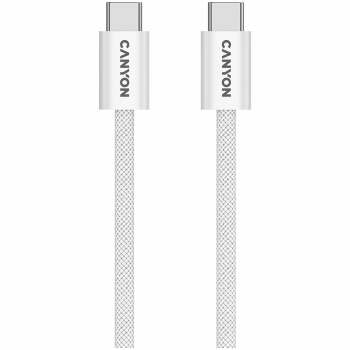 Кабел CANYON cable OnWire 60MG C-C 60W Magnet Braided 1m White