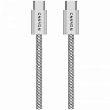 Кабел CANYON cable OnWire 60MG C-C 60W Magnet Braided 1m Light Grey