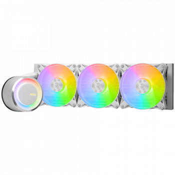 Охладител MSI MAG CORELIQUID E360 white 3x 120mm ARGB Fans, Rotatable Blockhead, Aluminium Radiator...