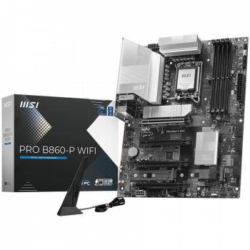 Дънна платка MSI PRO B860-P WIFI, ATX, LGA 1851, 4x DDR5 Dual Channel DDR5 up to 8600(OC)MHz, 4x ...