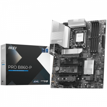 Дънна платка MSI PRO B860-P, ATX, LGA 1851, 4x DDR5 Dual Channel DDR5 up to 8600(OC)MHz, 4x PCIe x16...