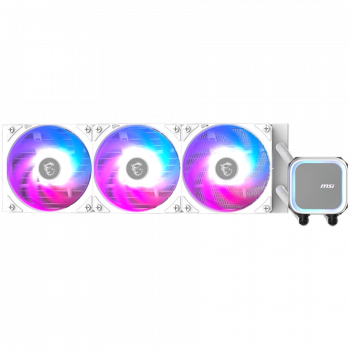 Охладител MSI MAG CORELIQUID A13 360 WHITE, 3x120mm Pre-installed ARGB Daisy Chain Fans, Replacable ...