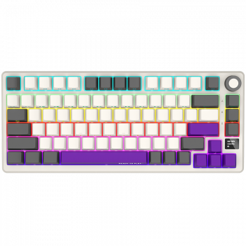 Геймърска клавиатура LORGAR KBP7075W, Wireless 75% Mechanical Gaming Keyboard Pro, Beige, EN layout