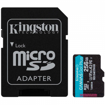 Карта памет KINGSTON 256GB microSDXC Canvas Go Plus Gen4 200MB/s A2 U3 V30 Card + Adapter