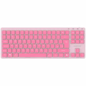 Клавиатура CANYON Keyboard OnType 10 Low Profile EN Wired Pink