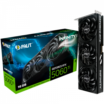 Видео карта PALIT GeForce RTX 5060 Ti Infinity 3 16GB GDDR7 128 bit, 1x HDMI 2.1b, 3x DP 2.1b, 3 Fan...