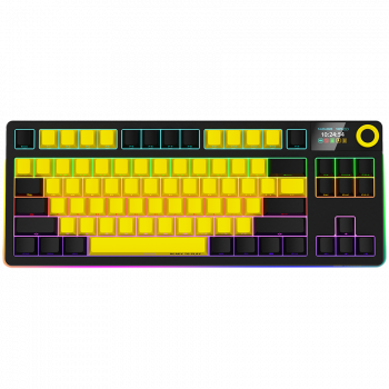Геймърска клавиатура LORGAR KBP70TKLW, Wireless TKL Mechanical Gaming Keyboard Pro, Black/yellow, EN...