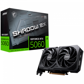 Видео карта MSI Video Card NVIDIA GeForce RTX 5060 8G SHADOW 2X OC, 8GB GDDR7, 128-bit, 2535 MHz ...
