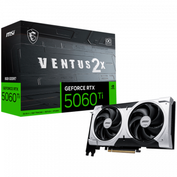 Видео карта MSI Video Card NVIDIA GeForce RTX 5060 Ti 16G VENTUS 2X PLUS, 16GB GDDR7, 128-bit, 2587 ...