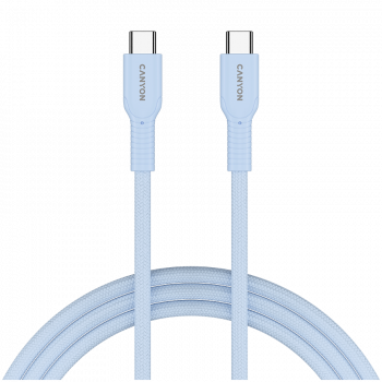 Кабел CANYON cable OnWire 60CL C-C 60W COLOR Braided 1m Light Blue