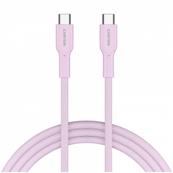 Кабел CANYON cable OnWire 60CL C-C 60W COLOR Braided 1m Pink