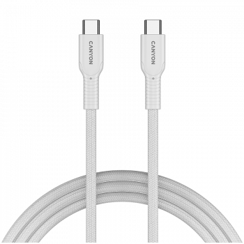 Кабел CANYON cable OnWire 60CL C-C 60W COLOR Braided 1m White
