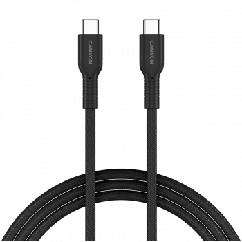 Кабел CANYON cable OnWire 60CL C-C 60W COLOR Braided 1m Black