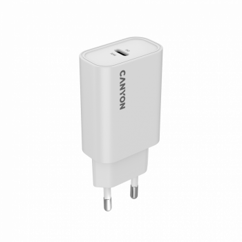 Зарядно устройство Canyon, PD 30W Travel Charger EU standard, Output: 5V3A, 9V3A, 15V2A, Max Power ...