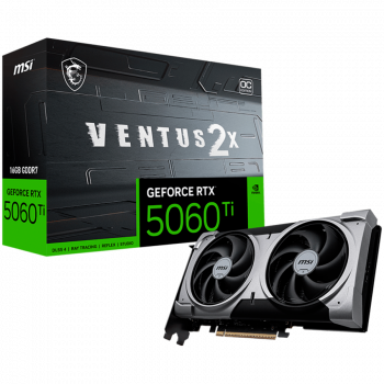 Видео карта MSI Video Card NVIDIA GeForce RTX 5060 Ti 16G VENTUS 2X OC PLUS, 16GB GDDR7, 128-bit, ...
