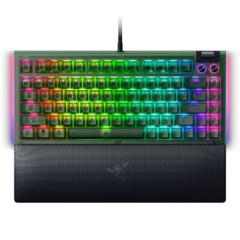 Геймърска клавиатура Razer BlackWidow V4 75% Phantom Green Edition, US Layout, Razer Chroma RGB, Hot...