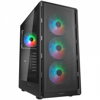 Кутия за компютър COUGAR GAMING COUGAR AIRFACE PURE RGB PC Case, Mid Tower, Black