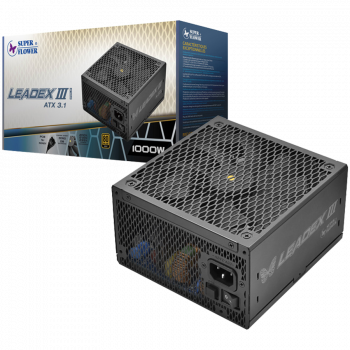 Захранване Super Flower Leadex III Gold 1000W ATX 3.1 80 Plus Gold, Fully Modular, Flat Black Cables...