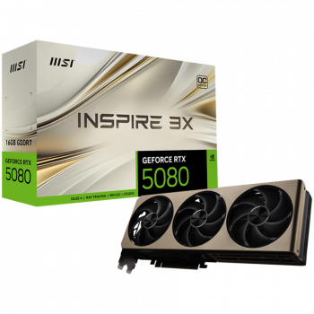 Видео карта MSI Video Card Nvidia GeForce RTX 5080 16G INSPIRE 3X OC, 16GB GDDR7, 256bit, Effective ...