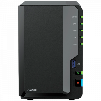 Твърд диск NAS Synology DS225+, Tower, 2-bays 3.5'' SATA HDD/SSD, CPU Inte Celeron J4125 4-core (4-...